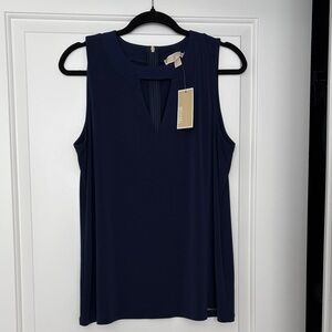 Michael Kors Navy Sleeveless Blouse